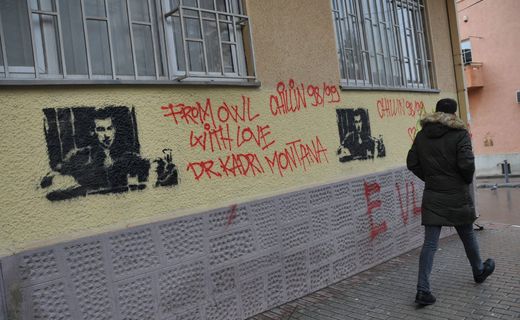 Graffiti reading ‘Dr Kadri Montana’ appear on capital’s walls