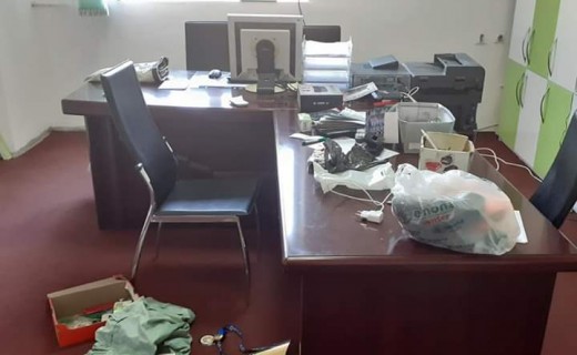 The offices of the former champion of Kosovo are broken